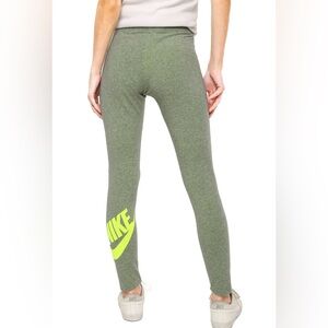 Nike Gray Leggings with Neon Logo (medium)